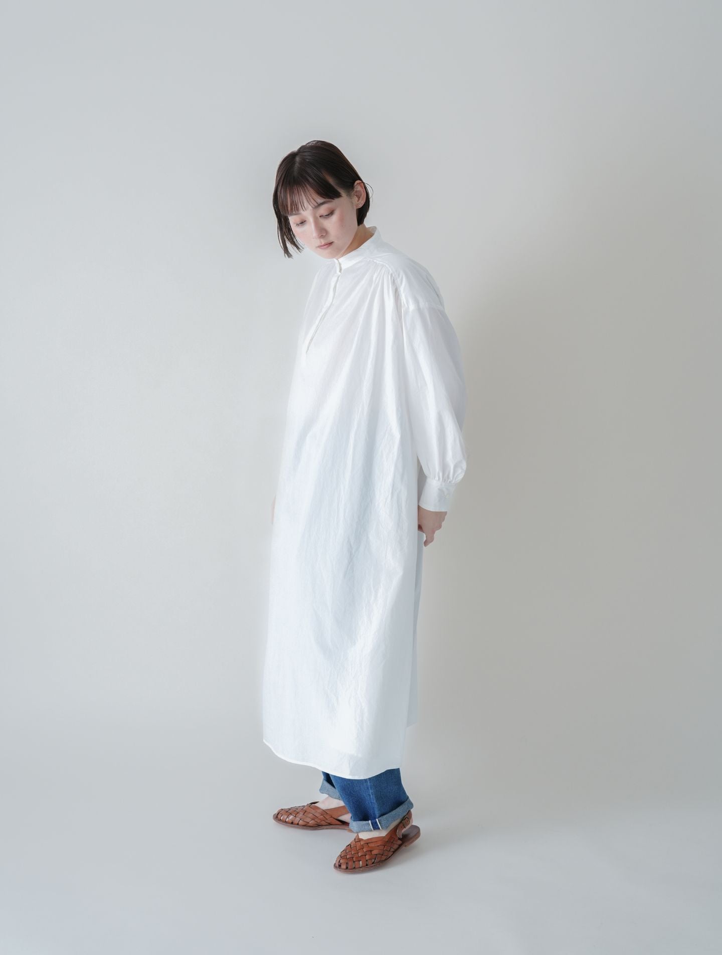 スアサナ │ スーピマコットン タイプライター カフタンワンピース