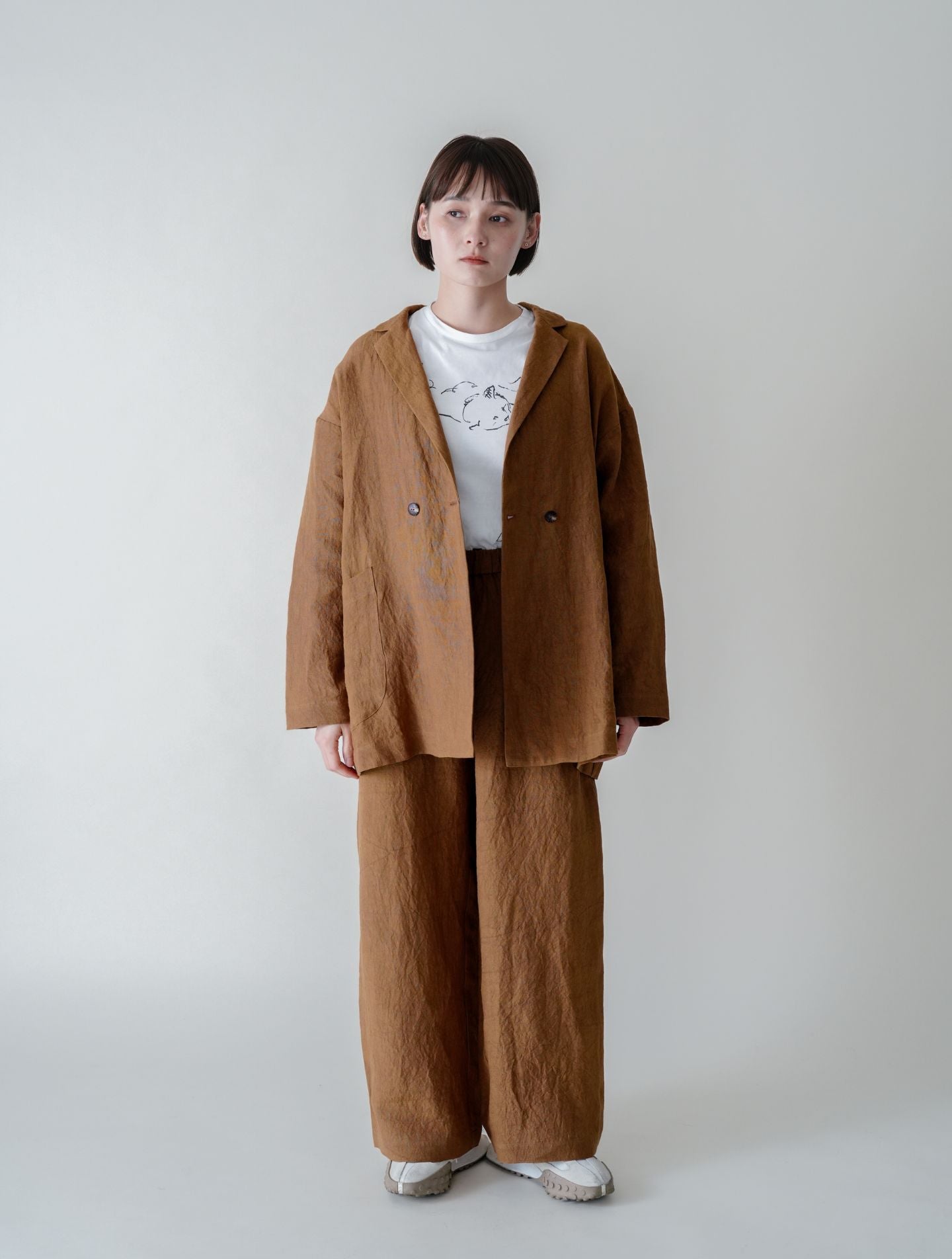 正倉院　染め付け　リネンジャケット ヒューシック JK │ 天日干しリネン リラックスジャケット – nuhji