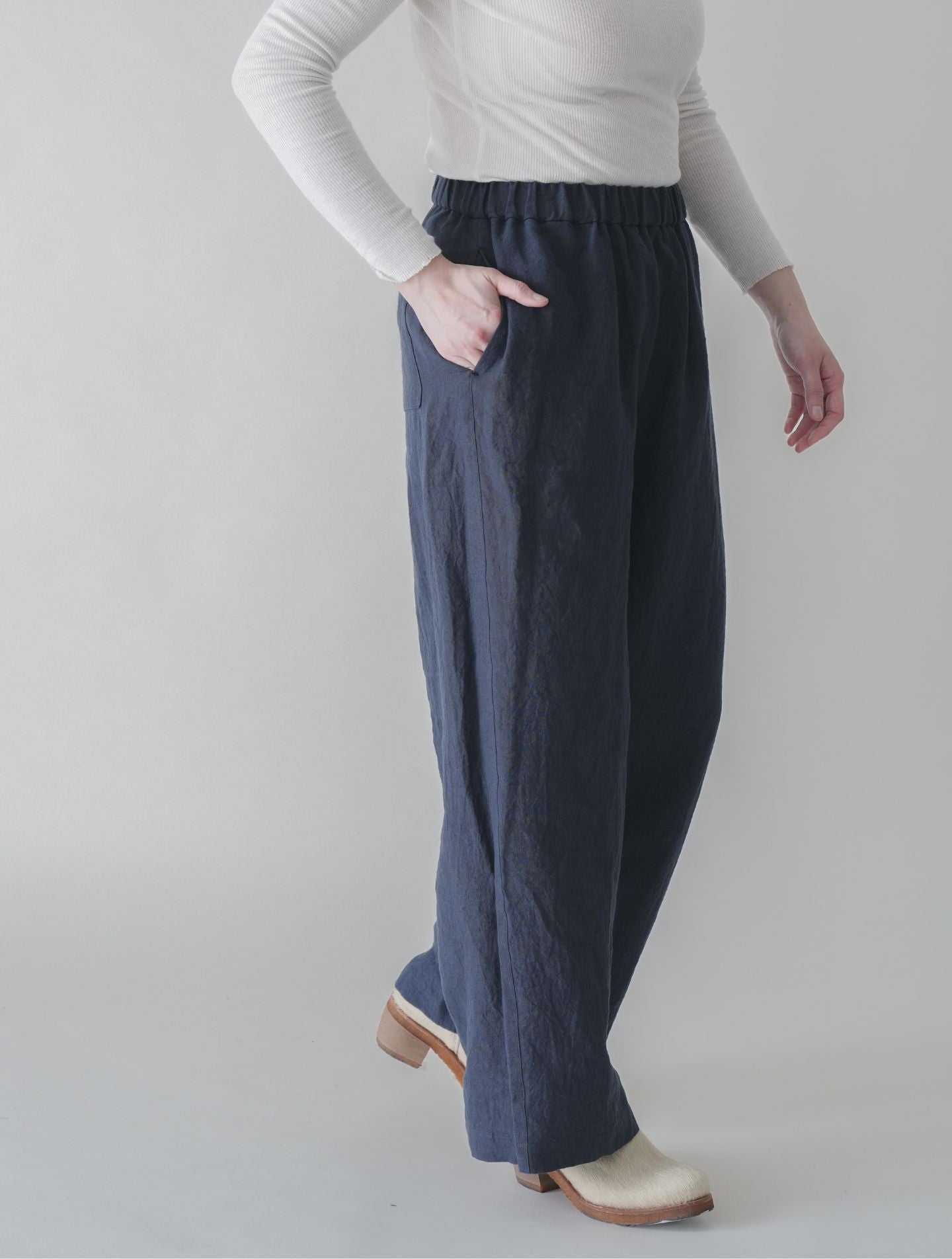 ヒューシック PT │ 天日干しリネン ワイドストレートパンツ – nuhji