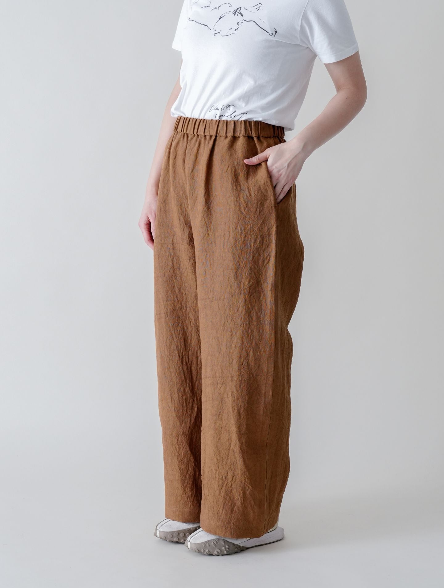 ヒューシック PT │ 天日干しリネン ワイドストレートパンツ – nuhji
