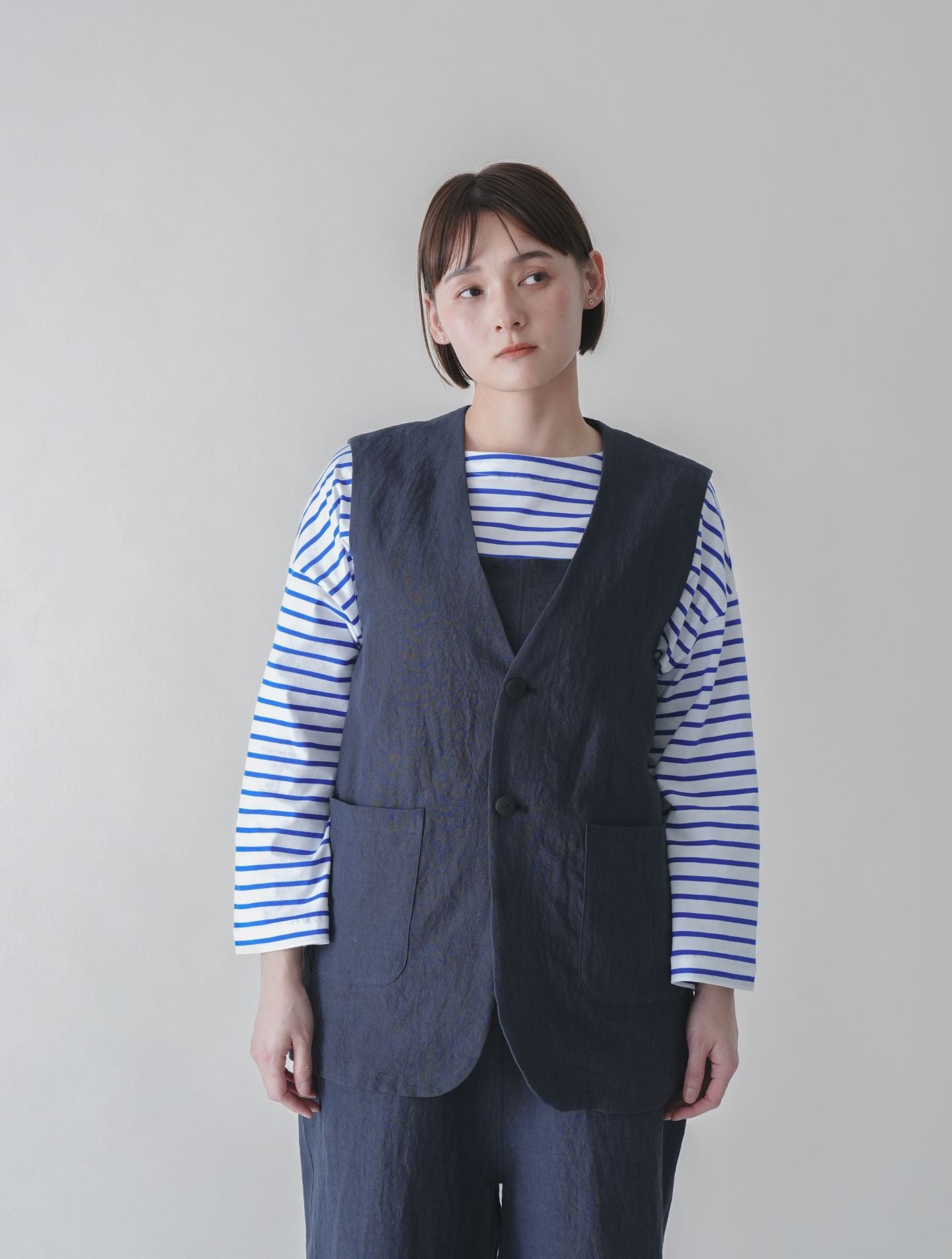 cheer札幌　hibi リネンベスト　暮らしの日常着 ヒューシック VT │ 天日干しリネン ベスト – nuhji