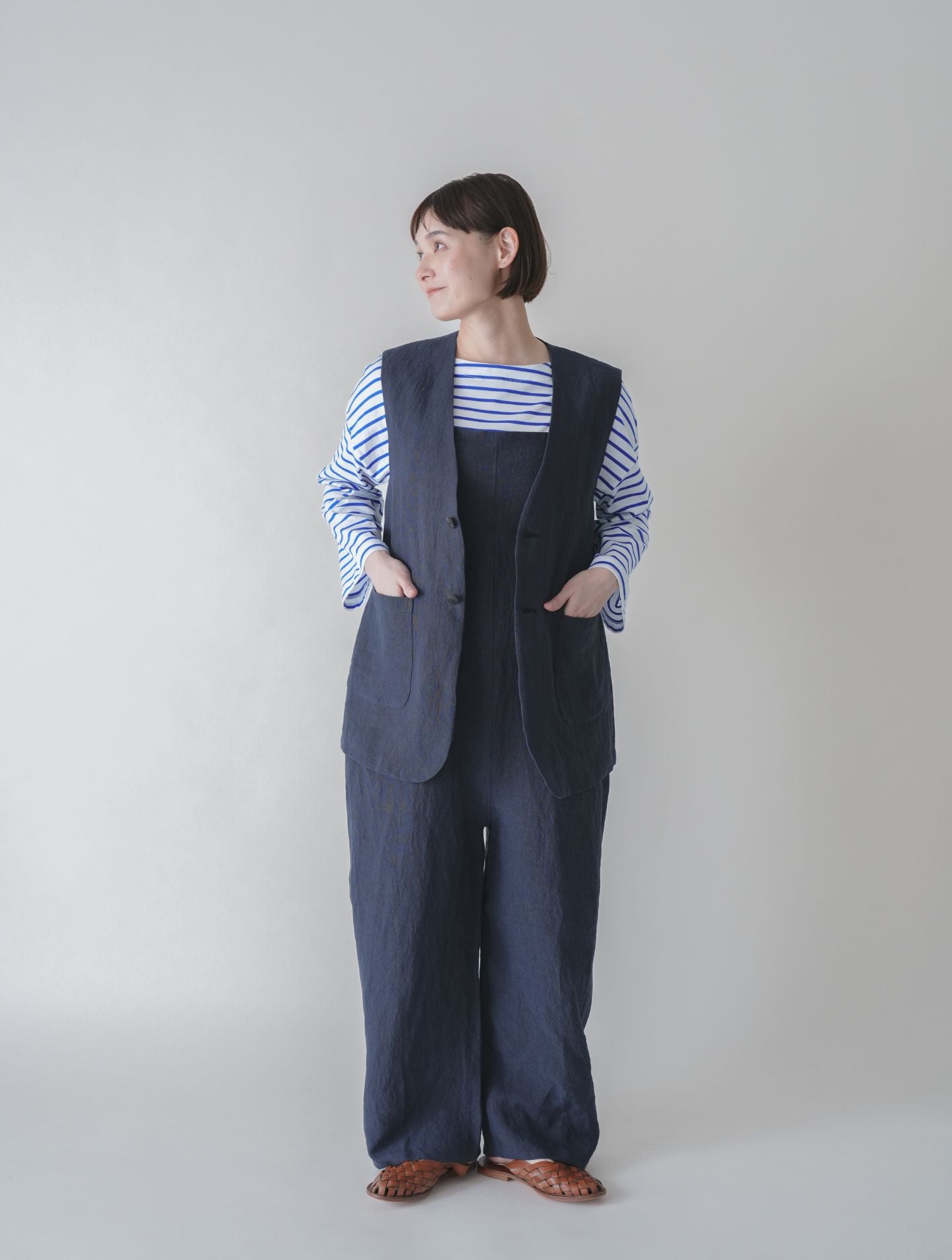 B*Y様 新品 アニエスベー　2022SS リネンベスト　UV06 GILET ヒューシック VT │ 天日干しリネン ベスト – nuhji
