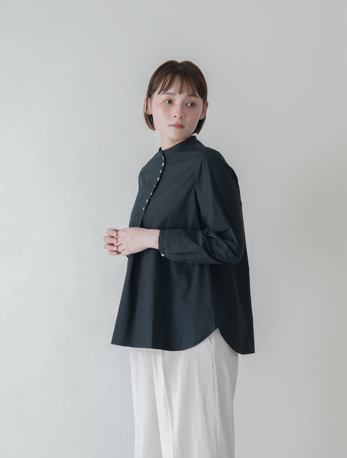c*o様 ブリエンヌ×イレーヴ　スーピマコットンタイプライターブラウス　ネイビー YLEVE(イレーヴ)｜【BOURRIENNE Paris X. × YLEVE】HEN スーピマ